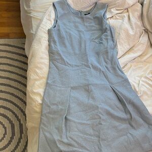 Ann Taylor Blue Sleeveless Sheath Midi Dress